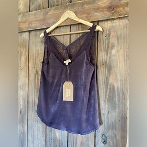 Listicle Purple Lace Tank Blouse Large